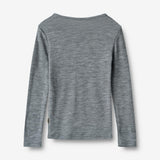 Wheat SMU Langærmet Ull T-shirt Alfie T-Shirt 0224 melange grey