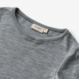 Wheat SMU Langærmet Ull T-shirt Alfie T-Shirt 0224 melange grey