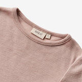 Wheat SMU Langærmet Ull T-shirt Alfie T-Shirt 1135 dry rose