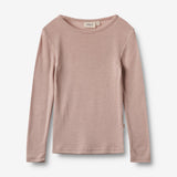 Wheat SMU Langærmet Ull T-shirt Alfie T-Shirt 1135 dry rose