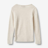 Wheat SMU Langærmet Ull T-shirt Alfie T-Shirt 1141 eggshell melange