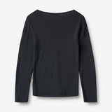 Wheat SMU Langærmet Ull T-shirt Alfie T-Shirt 1432 navy