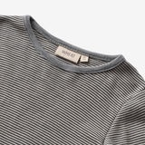 Wheat SMU Langærmet Ull T-shirt Alfie T-Shirt 1433 navy stripe