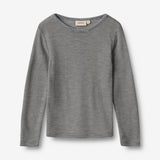 Wheat SMU Langærmet Ull T-shirt Alfie T-Shirt 1433 navy stripe