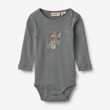 Wheat Main Langermet Body Leo | Baby Underwear/Bodies 1201 stormy blue