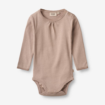 Wheat Main  Langermet Body Roselinde | Baby Underwear/Bodies 0097 grey rose
