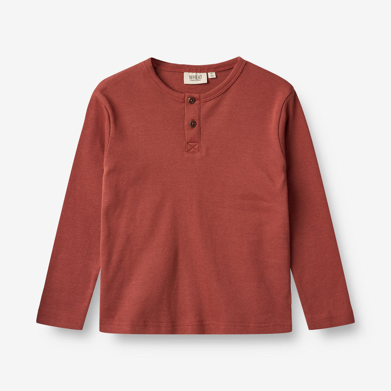 Wheat Main  Langermet T-Skjorte Morris Jersey Tops and T-Shirts 2072 red