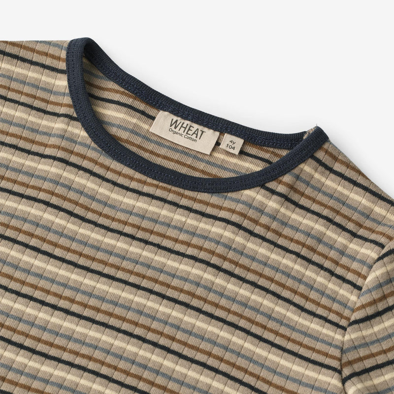 Wheat Main  Langermet T-Skjorte Stig Jersey Tops and T-Shirts 0181 multi stripe