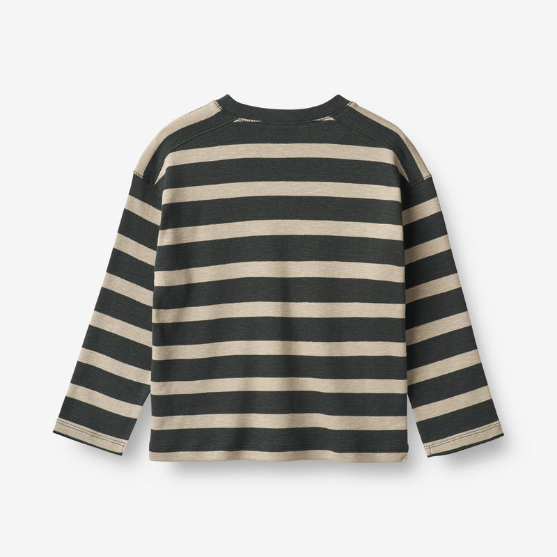 Wheat Main  Langermet T-skjorte Malthe Jersey Tops and T-Shirts 9209 dark stripe