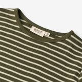 Wheat Main  Langermet T-skjorte Stig Jersey Tops and T-Shirts 4076 dark green stripe