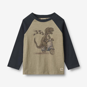 Wheat Main Langermet T-skjorte Torbjørn Jersey Tops and T-Shirts 1137 dry sage