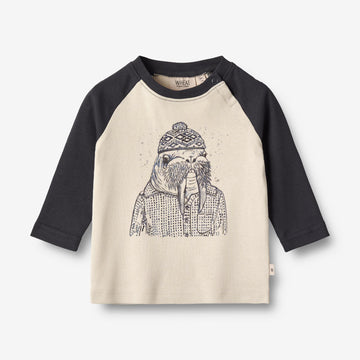 Wheat Main  Langermet T-skjorte Valross | Baby Jersey Tops and T-Shirts 1432 navy