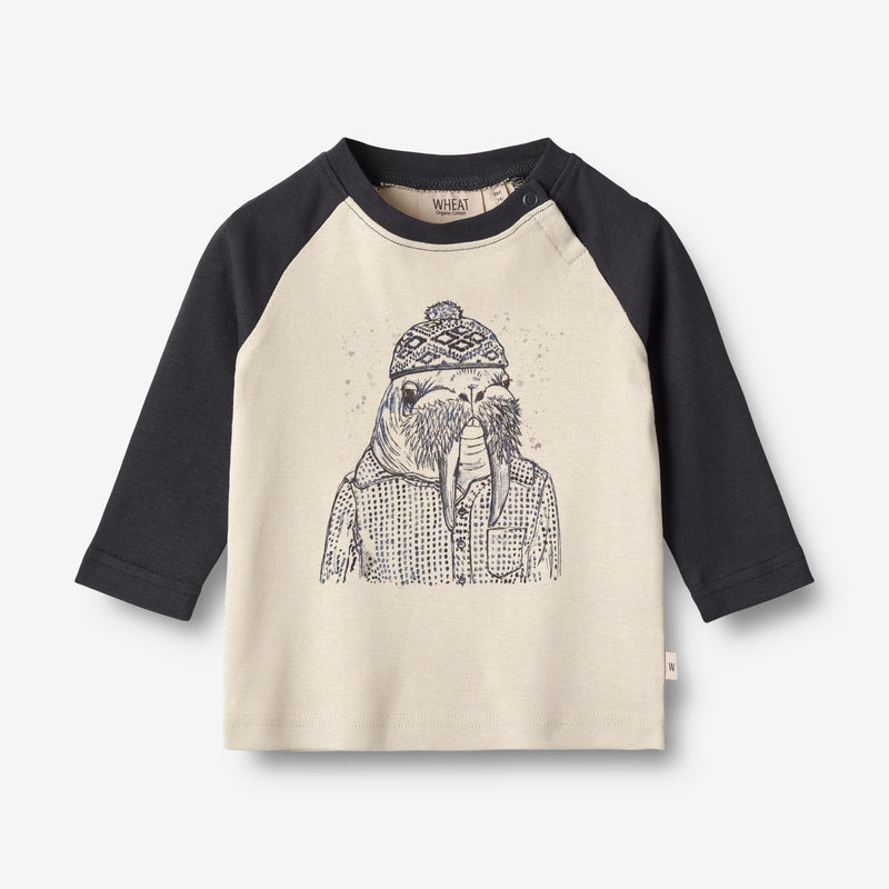 Wheat Main  Langermet T-skjorte Valross | Baby Jersey Tops and T-Shirts 1432 navy