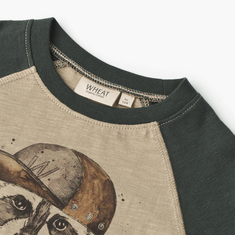 Wheat Main  Langermet T-skjorte Vaskebjørn Jersey Tops and T-Shirts 3239 beige stone