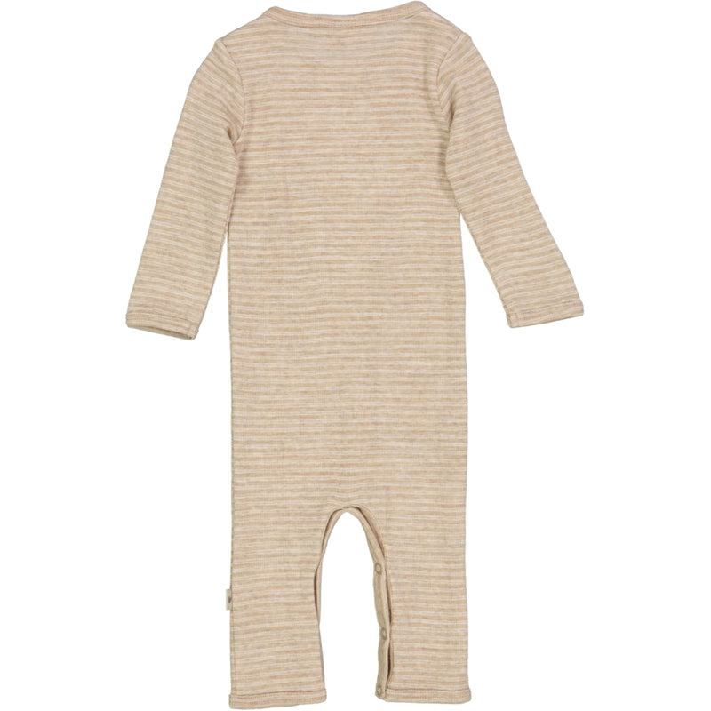 Wheat Wool Langermet Ull Heldress Jumpsuits 3206 khaki stripe