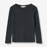 Wheat SMU Langermet Ull T-skjorte Alfie Jersey Tops and T-Shirts 1432 navy