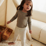 Wheat Wool Langermet Ull T-skjorte Alfie Jersey Tops and T-Shirts 3204 khaki melange