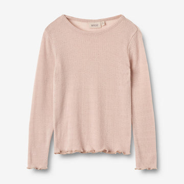 Wheat Wool Langermet ull T-skjorte Alli Jersey Tops and T-Shirts 1356 pale lilac