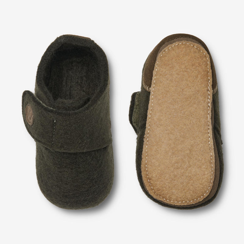Wheat Footwear Marlin Filt Hjemmesko Indoor Shoes 4214 olive