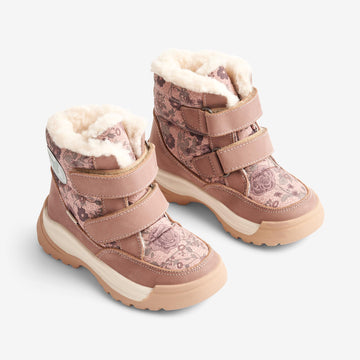 Wheat Footwear Millas Dobbel Borrelås Tex Print Winter Footwear 2163 dusty rouge 
