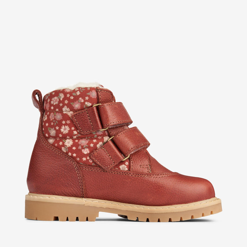 Wheat Footwear Moon Borrelås Tex Print Winter Footwear 2072 red