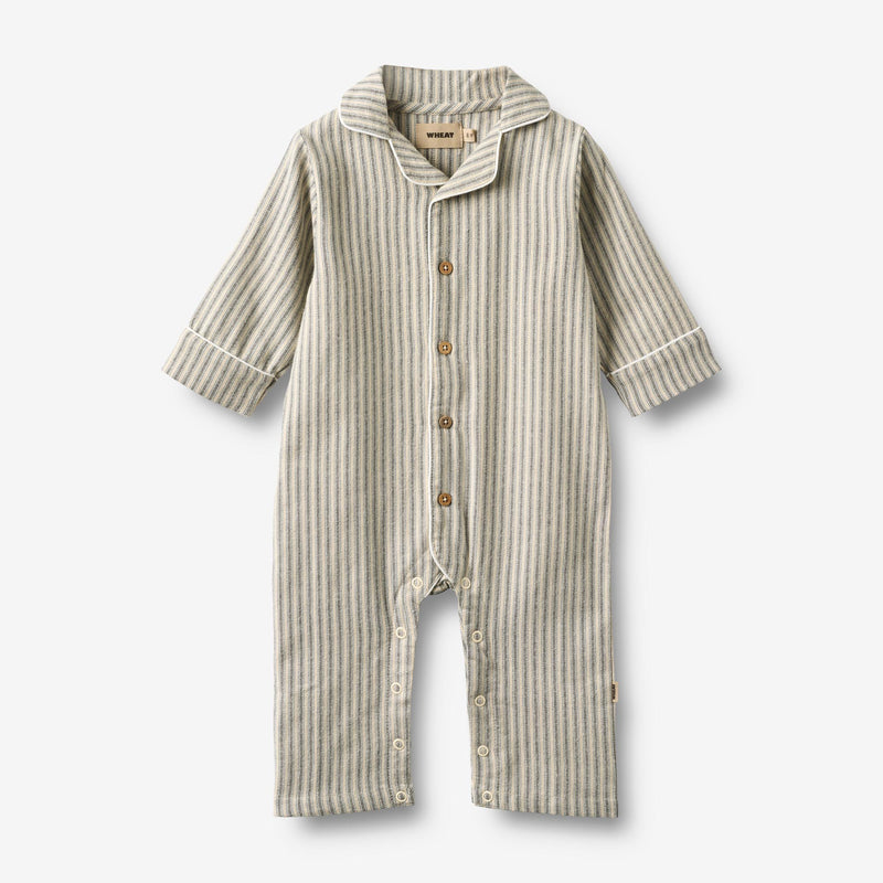 Wheat Main Nattdrakt Lennie Home 9585 blue stripe