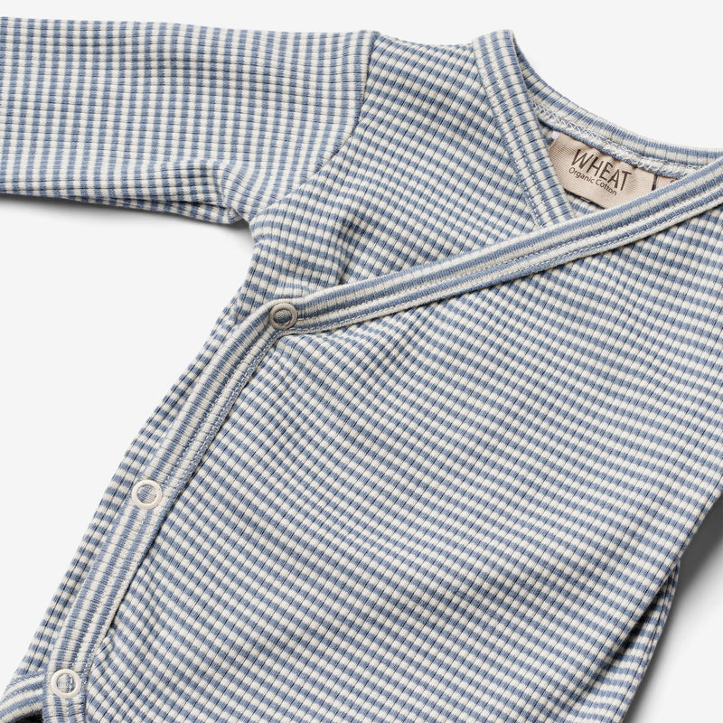 Wheat Main  Omslagsbody L/S Pil Underwear/Bodies 1048 blue stripe