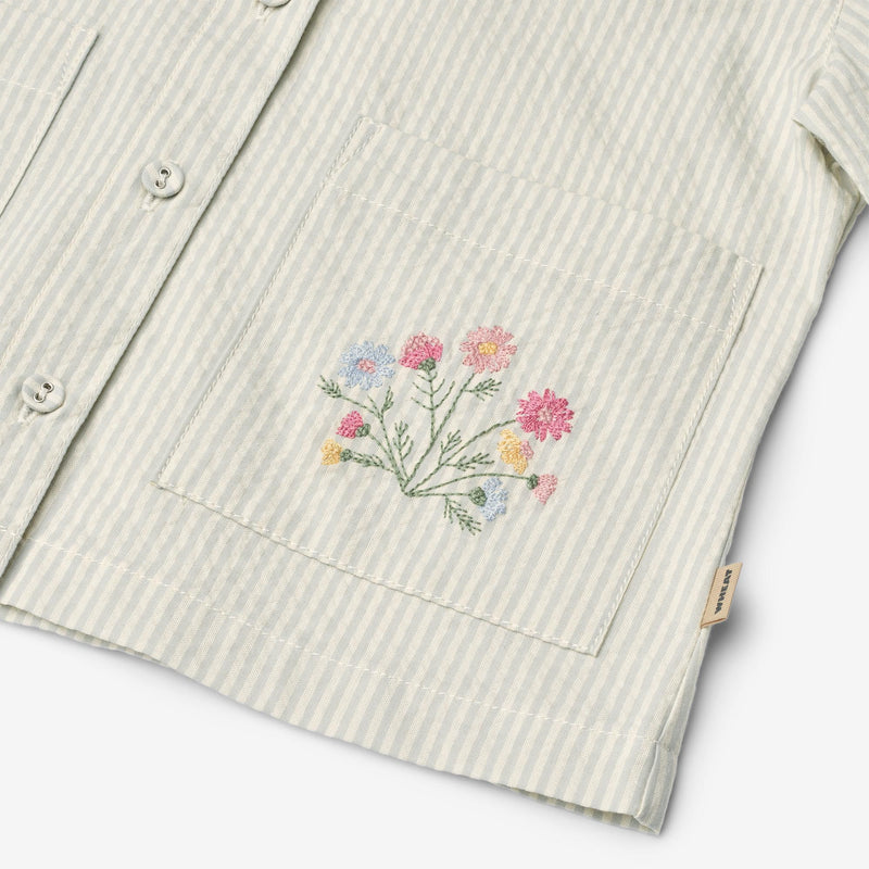 Wheat Main Overshirt Embroidery Ghita Shirts and Blouses 9444 summer blue stripe