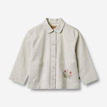 Wheat Main Overshirt Embroidery Ghita Shirts and Blouses 9444 summer blue stripe