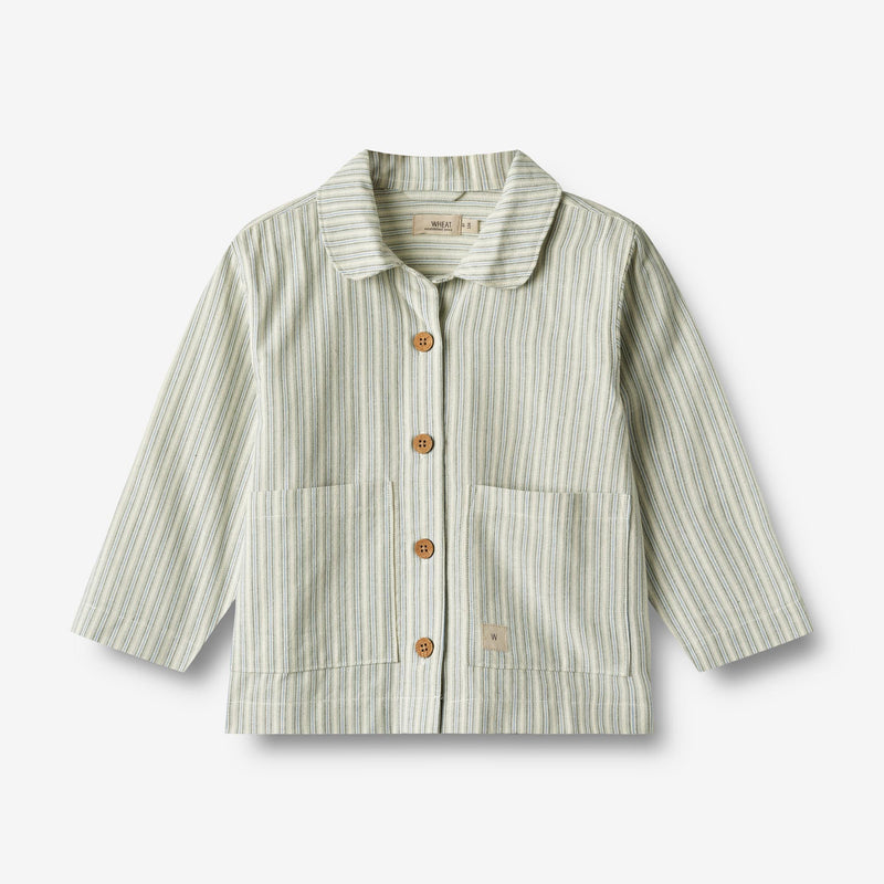 Wheat Main  Overshirt Ghita Shirts and Blouses 4109 aquablue stripe