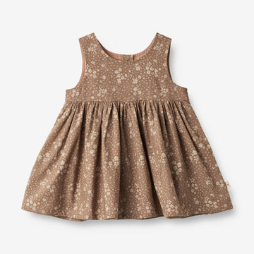 Wheat Main  Pinafore Rynker | Baby Dresses 9502 cocoa brown flowers
