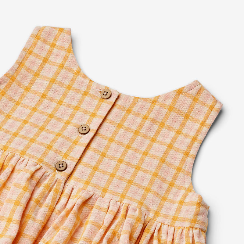 Wheat Main Pinafore Wrinkles Sienna Dress 9448 yellow check