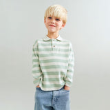 Wheat Main Polo skjorte L/S Fred Blouse 9647 mint stripe
