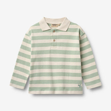 Wheat Main Polo skjorte L/S Fred Blouse 9647 mint stripe