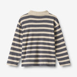 Wheat Main Polo skjorte L/S Fred Blouse 1309 greyblue stripe