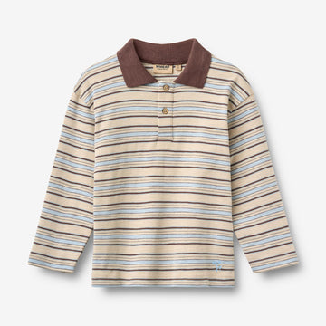 Wheat Main Polo skjorte L/S Fred Blouse 9877 multi blue stripe