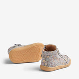Wheat Footwear Prewalker Malia Boot 9765 slightly blue flowers