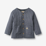 Wheat Main Quiltjakke Siggo Jacket 1312 greyblue slub stripe