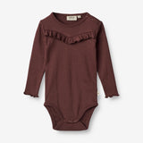 Wheat Main  Rib Body Elise | Baby Underwear/Bodies 2118 aubergine