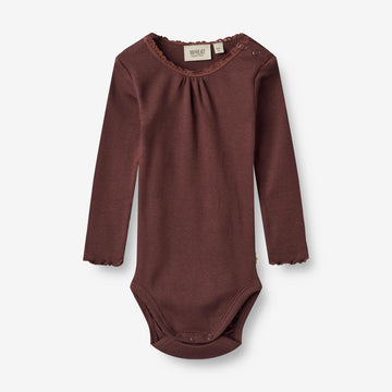 Wheat Main  Rib Body Lotta | Baby Underwear/Bodies 2118 aubergine