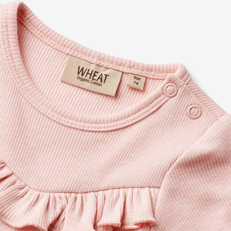 Wheat Main  Rib Body Ruffle S/S Edith Underwear/Bodies 2281 rose ballet
