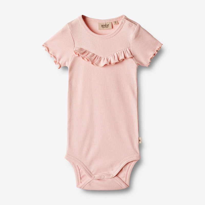 Wheat Main  Rib Body Ruffle S/S Edith Underwear/Bodies 2281 rose ballet