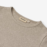 Wheat Main Rib T-Shirt L/S Stig Jersey Tops and T-Shirts 0072 gravel melange