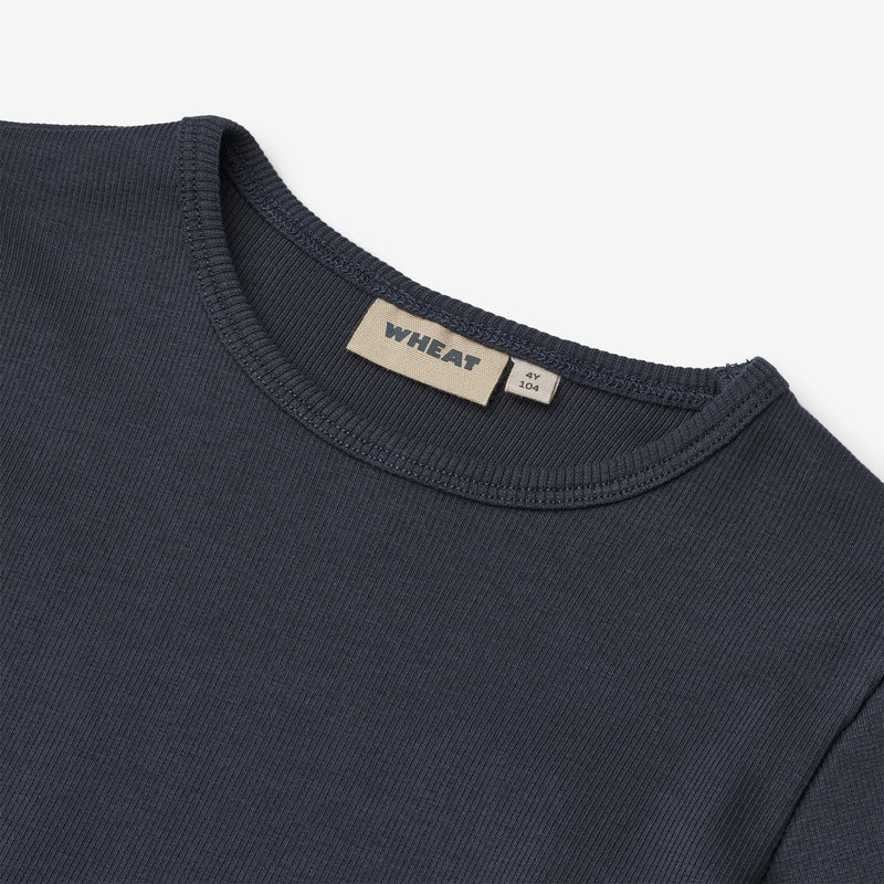 Wheat Main Rib T-Shirt L/S Stig Jersey Tops and T-Shirts 1432 navy