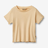 Wheat Main Rib T-Shirt S/S Irene Jersey Tops and T-Shirts 9430 macadamia