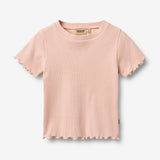 Wheat Main Ribb T-skjorte S/S Alicia T-Shirt 2400 powder