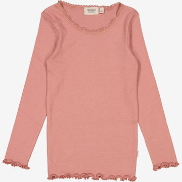 Wheat Main   Rib T-skjorte Blonde LS Jersey Tops and T-Shirts 2021 old rose