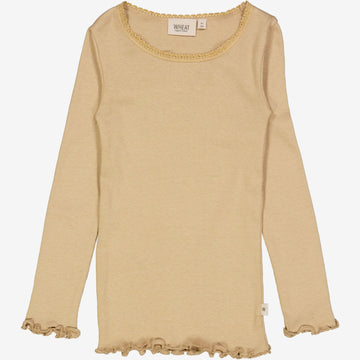 Wheat Main   Rib T-skjorte Blonde LS Jersey Tops and T-Shirts 3308 latte