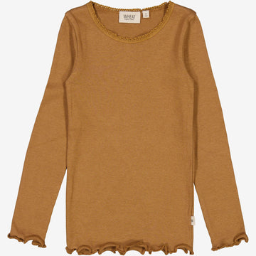 Wheat Main   Rib T-skjorte Blonde LS Jersey Tops and T-Shirts 5073 caramel