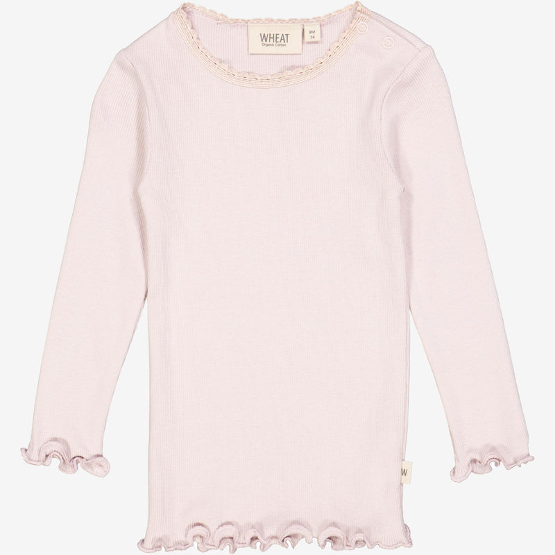 Wheat Rib T-skjorte Blonde LS | Baby Jersey Tops and T-Shirts 1354 soft lilac